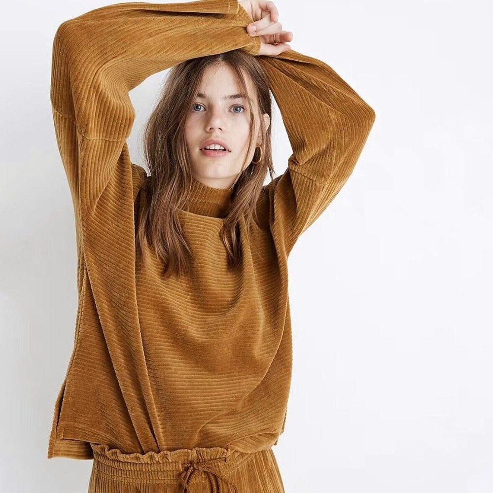 Madewell Texture & Thread Gold Mockneck Top